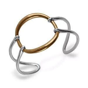Lucky Brand Two-Tone Openwork Circle Cuff Bracelet